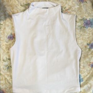 Express White Sleeveless Fitted Tank Top